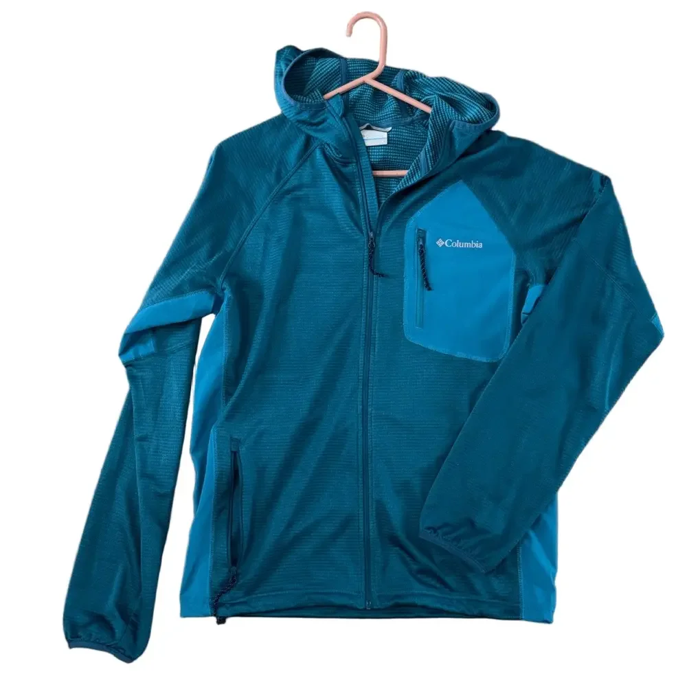 Columbia Teal Blue Women's Jacket Full Zip Hooded Sweatshirt Size Medium